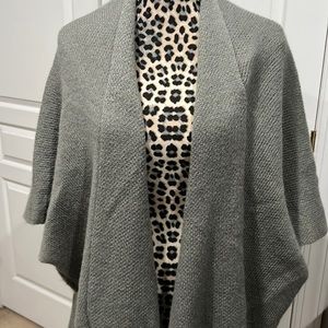Gray sweater wrap